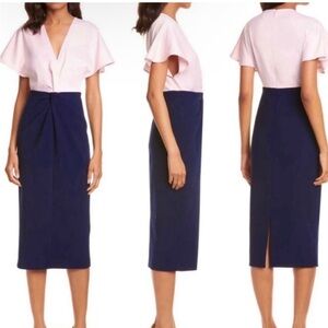 Ted Baker Ellame Two-Tone Sheath Dress NWT *HEMMED